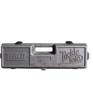 Vintage Zebco Tackle Tote Empty Fishing Tackle Box Gray 19" x 5.5" Retro Gear